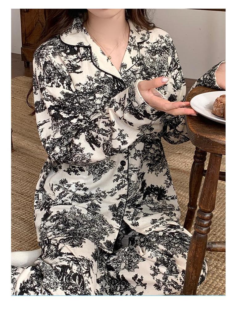 Women's French-Style Bunny Pajamas: Long-Sleeve, Spring/Autumn, Casual & High-End Home Suit