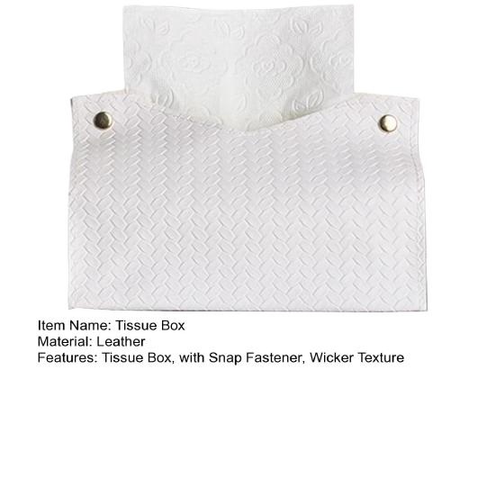 Tissue Box PU Leather Tissue Holder Smooth Dispensing Decorative Paper Towel Case Simple Style Organizer for Home Office Desktop