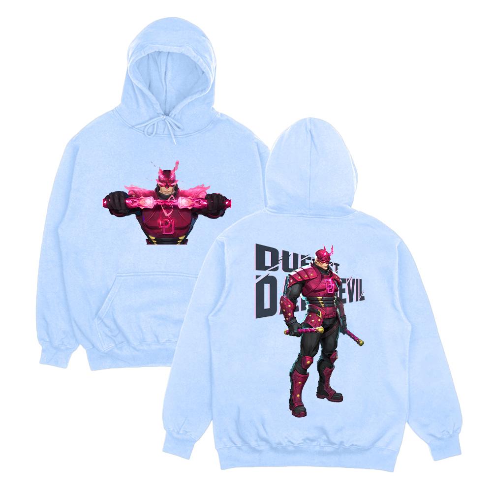 Bluzy z kapturem Duelist Daredevil Marvelrivals Daredevil Nadruk Anime Bluza Męska Damska Luźna z Długim Rękawem Streetwear Jesień Casualowa Bluza z Kapturem