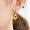 2026 Rotary Diamond Yellow Diamond Ear Buckle Earrings, Stylish Citrine Stud Earrings, Colored Gemstone Earrings