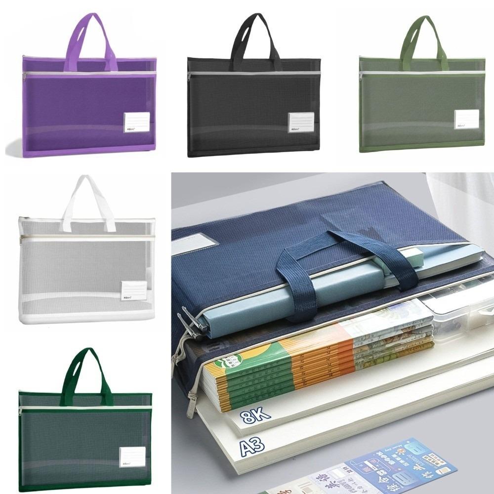 Zip Handbag 8k Sketch Drawing Album Large Capacity File Storage Bag A3 Mesh Art Bag Student