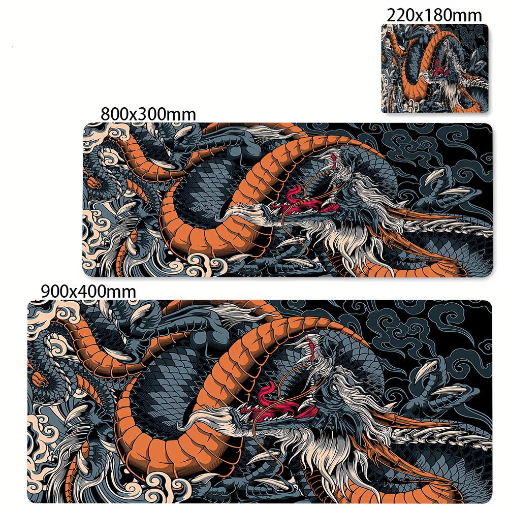 Black and White Dragon Large Mouse Mat Gaming Mousepad Big Rubber Base Mouse Pad Purple Deskpad Eyboard Mats Mousepads