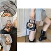 Cute Kids Girl Handbag Pu Material With Heart Lace Designer For Daily Use