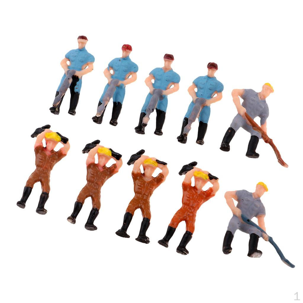 10x/Set 1/75 Worker People Action Figure Railway Scenery