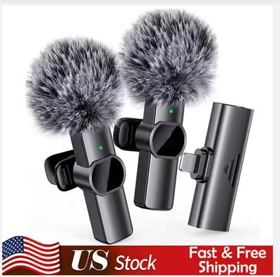 Wireless Lavalier Microphone Portable Noise Reduction Mini Microphone Audio Video Live Interview Recording For iPhone Mic