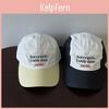 Stylish Summer Baseball Cap With Embroidered Letters For Couples In Black And Beige