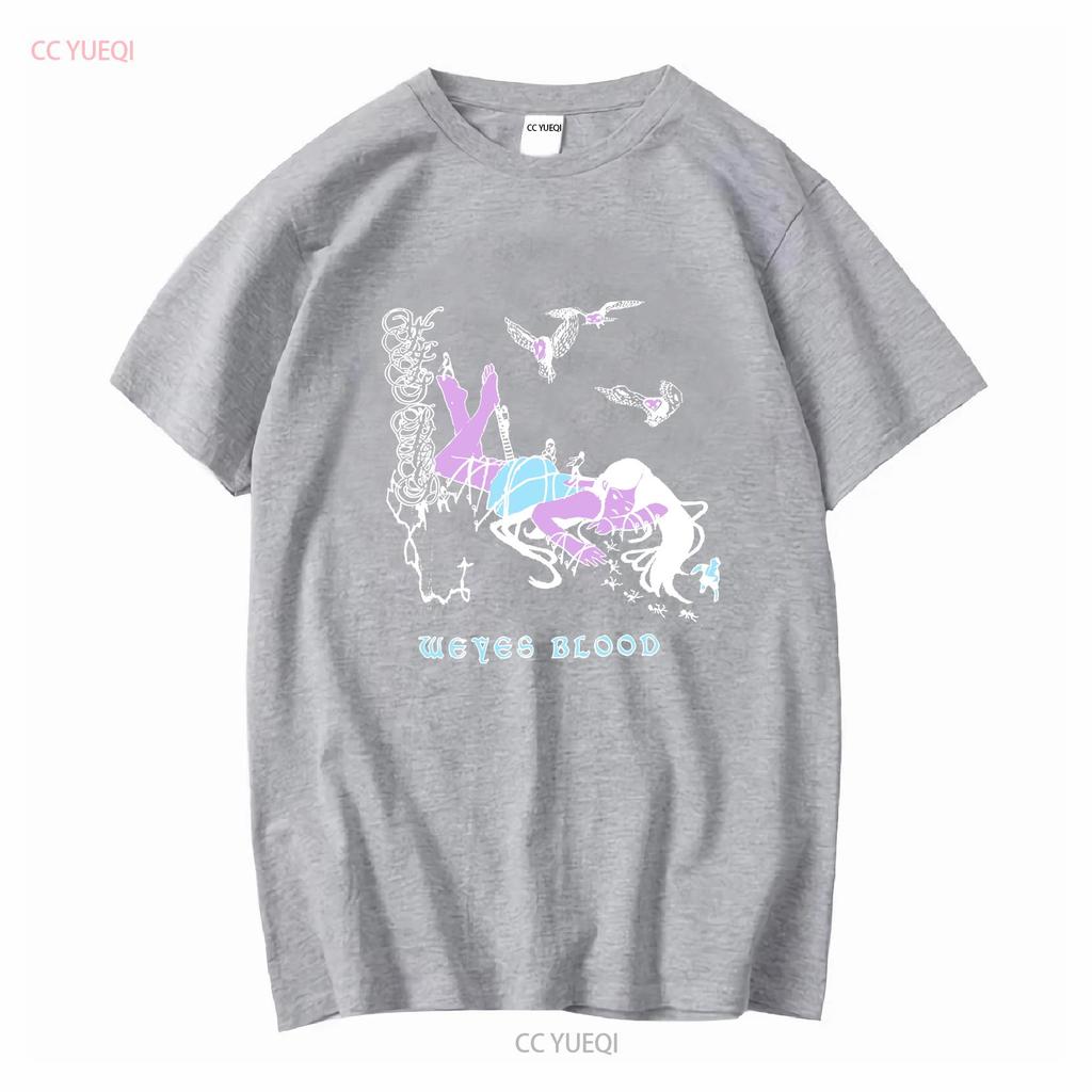Weyes Blood Black T shirt All Size S 5XL T268 vintage Washed fashion graphic Unisex Comfortable Top For Everyday Wear Casual