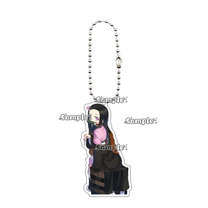 Anime Fashion Kamado Nezuko Cartoon Acrylic Keychain Pendant Charm Bag 5cm Jewelry Accessories Key Ring Gifts Toys for Friends