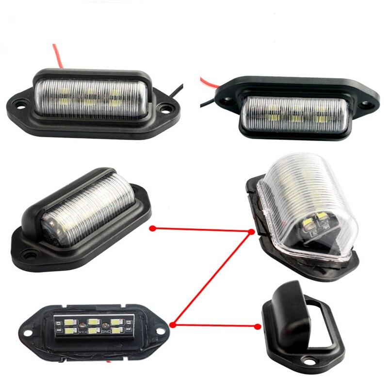 2 Teile/satz 6 LED Auto Lizenz Nummer Platte Licht Für Auto Lkw Anhänger Lampe Weiße Lampen Auto Kennzeichen Lichter YSL
