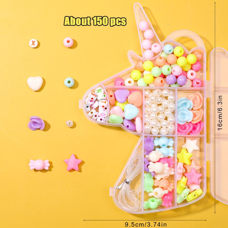 Kids DIY Acrylic Bead Stringing Kit for Girls - Educational Handmade Jewelry Toy