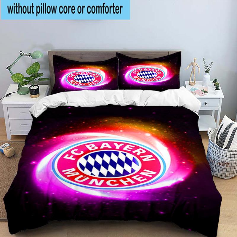 Set Biancheria da Letto Stampato FC Bayern München 3 Pezzi Copripiumino Chiusura Include 1 Copripiumino e 2 Federe Set Biancheria da Letto Decorazioni per la Casa Regali