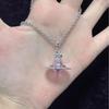 Empress Pink Mermaid's Tear Necklace: Dream Catcher Saturn Series for Women