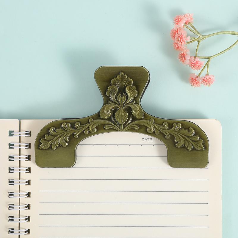 Vintage Zinc Alloy Page Antique Bookmarks For Book Lovers Vintage Flower Bookmark Engraved Flower Book Clip Page Holder