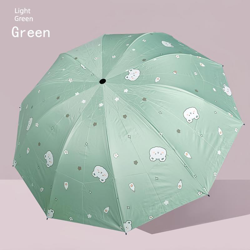 Manual Large Folding Umbrella for Female Students, Dual-Purpose Sun and Rain Umbrella, Sun Protection Umbrella