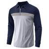 Men’s Long Sleeve Colorblock Polo Shirt