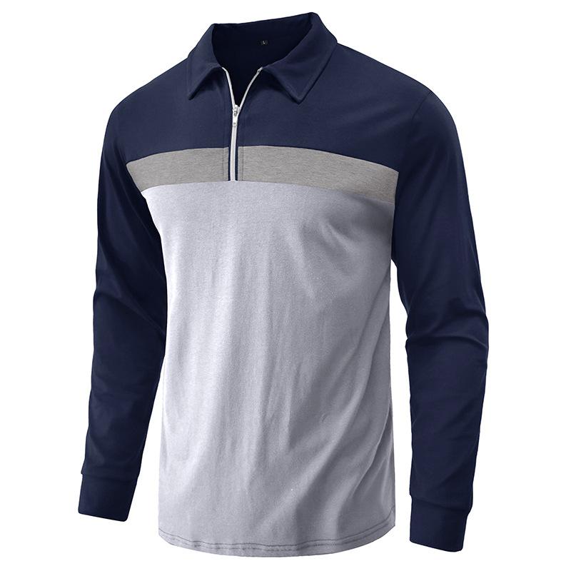 Men’s Long Sleeve Colorblock Polo Shirt