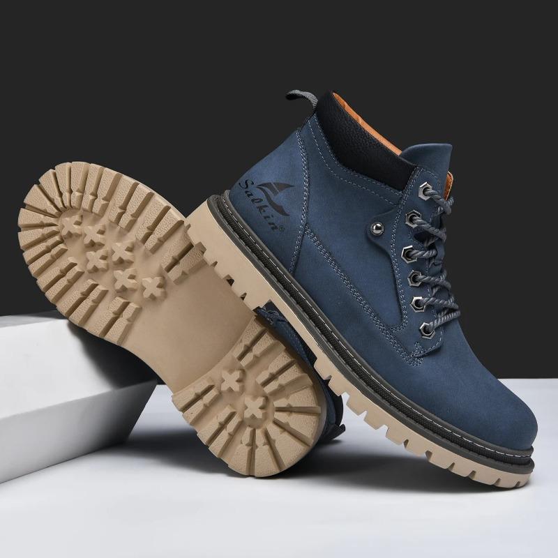 Heißer Verkauf Herrenstiefel Handgefertigt Echtes Leder Knöchelhohe Stiefel Winter Leder Schuhe für Herren Outdoor Hohe Wanderstiefel Sneaker