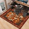 Fox Family Rug - Cozy Living Room Carpets, Nature Themed Area Rugs, Wildlife Animal Print Home Decor Skid resistant carpet