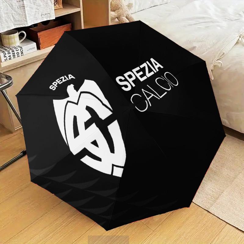 Spezia Fc Crest Design Automatic Folding Umbrella - 8-Rib Travel Umbrella with Auto Open/Close & Portable Gifts for Holidays or Birthdays
