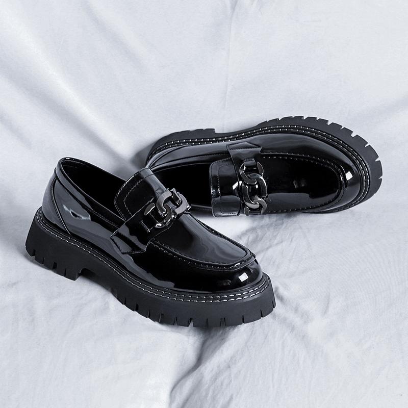 Men's Fashion Patent Leather Shoes Black Red Slip-on Oxfords Shoe Wedding Party Dress Designer Platform Loafers Footwear