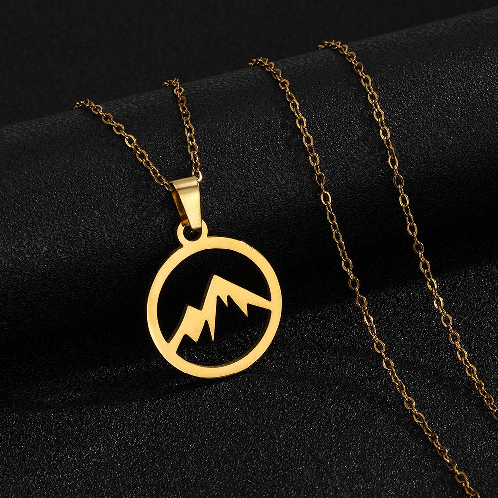 Wave Pendant Stainless Steel Necklace - Trendy Fashion Accessory for Valentine's Day