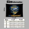 Custom Name Leeds Rhinos Printed Tapestry – Wall Hanging for Bedrooms, Dorms, and Home Decor