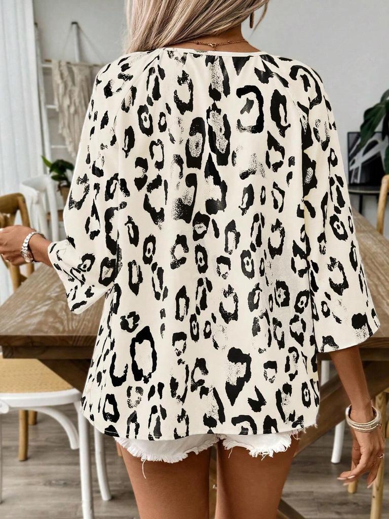 2026 European & American Leopard Print Fashion Women's Shirt