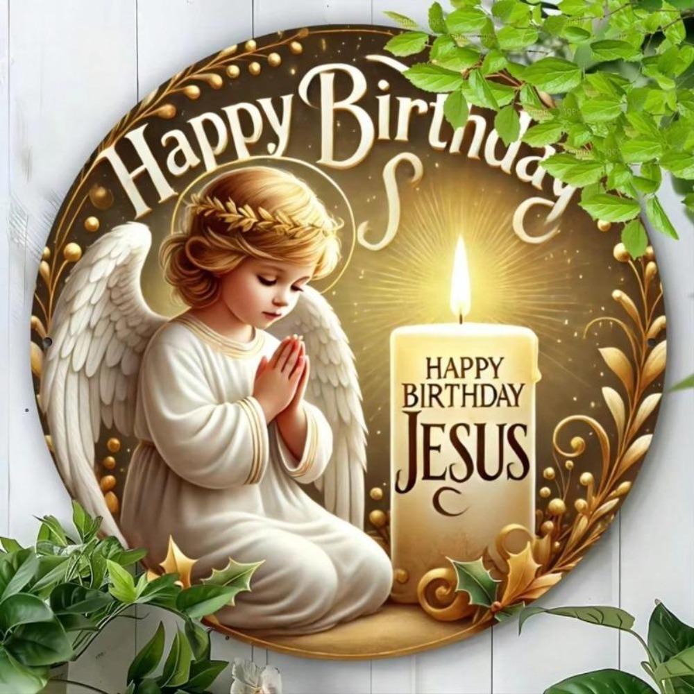 Metal Wall Sculpture Birthday Jesus Angel Rustic Christmas Decor Gift