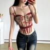 European and American style spring and summer new women's clothing solid color slim street fashion suspender printed halter vest women