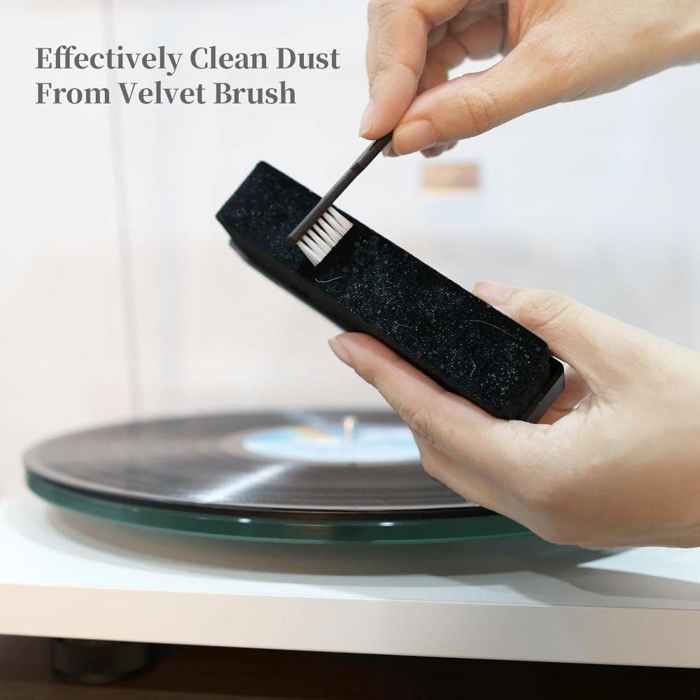 Portable Record Player Cleaning Kit Soft Bristles Cleaner Cleaning Brush Set  Fit for Turntables
