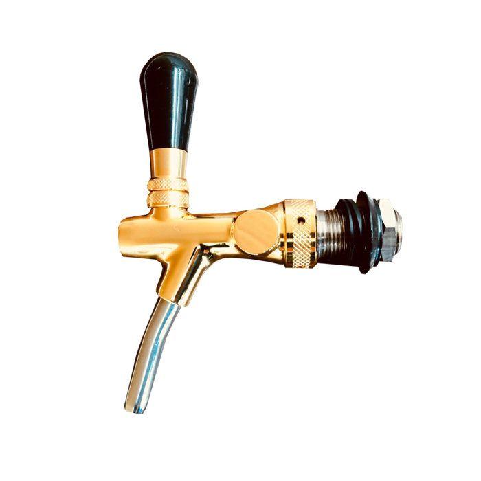 Robinet tireuse à bière - Plaqué or - Métal de haute qualité - Installation facile - Fermeture automatique