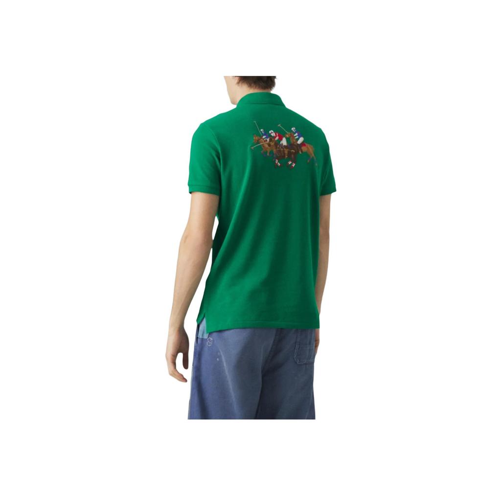 Polo Ralph Lauren SS24 Letter Print Straight Casual Short Sleeve Polo Shirt Men Polo Shirts Green 710939928-002