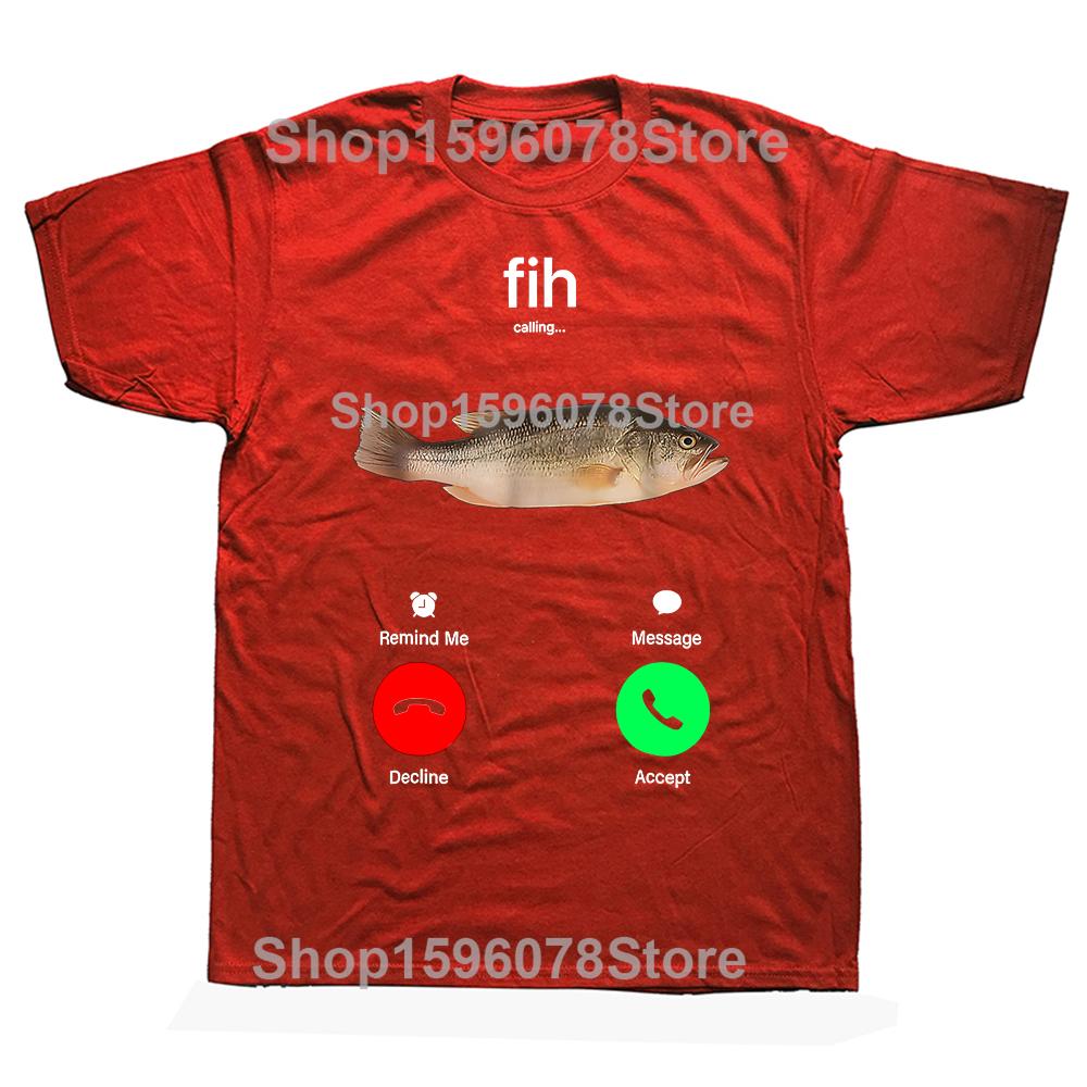 Funny Fih Call Call Me Back Fishing Graphic T-shirts Men Women's Fashion Casual Tshirt 100% Cotton Loose Oversized T Shirt