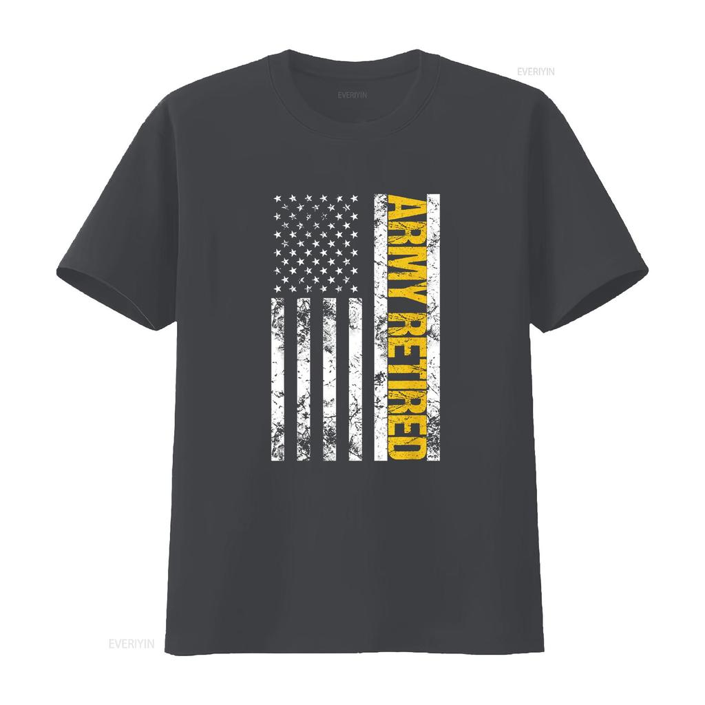 Army Retired Military U S Retirement T Shirt vintage Washed Unisex Slightly streetwear homme Stylish Stretched designer clothes
