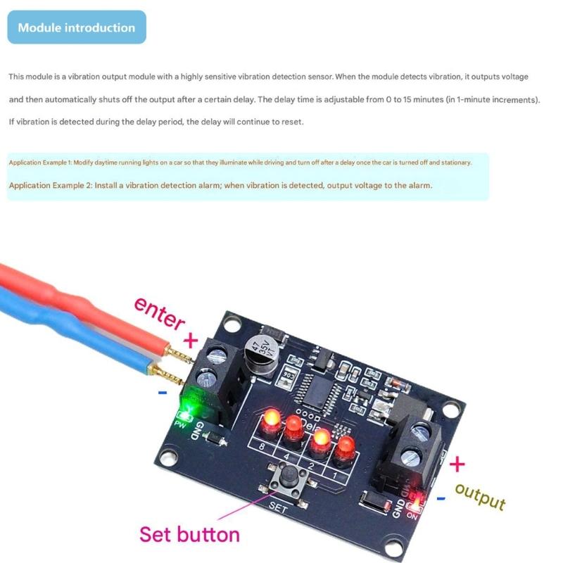 Adjustable Delay Vibration Detection Sensoring Module For Security Alarms And Industrial Equipment