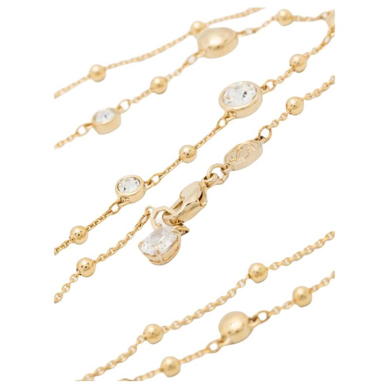 Swarovski Imber Scattered Design Thin Chain Metal Zircon Crystal Necklace Women's Gold 5680091