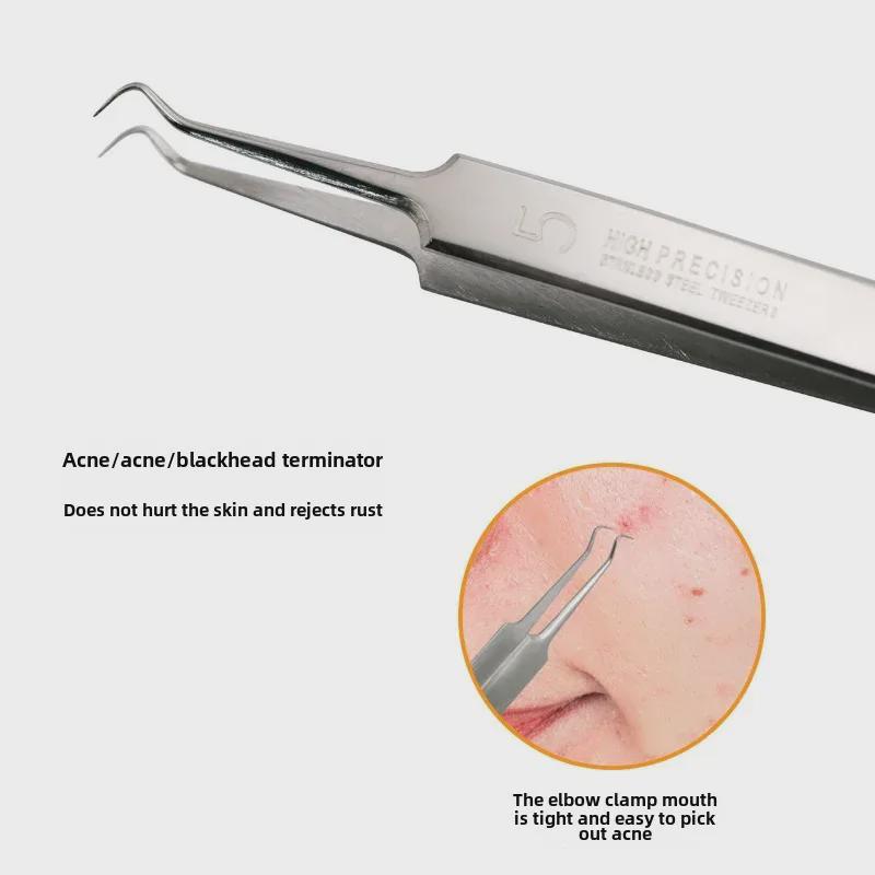 Oțel inoxidabil nr. Set 5 Extratoare Puncte Negre - Instrument Super Ascuțit de Salon de Frumusețe