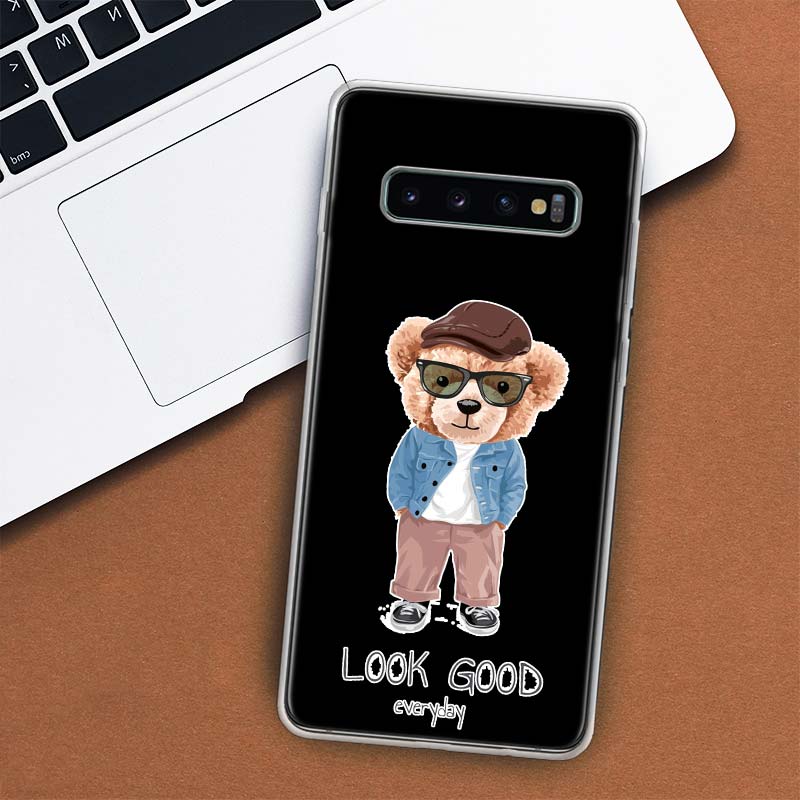 Fashion Brand Bear Phone Case For Samsung Galaxy M21 M12 M31S M32 M51 M52 Note 20 Ulte 10 Plus 9 8 J4 J6 + J8 M11 F52 F62