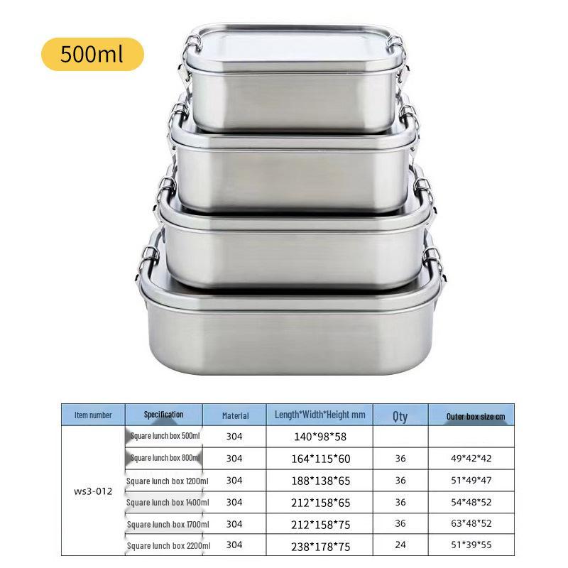 304 Stainless Steel Leak-Proof Bento Lunch Box