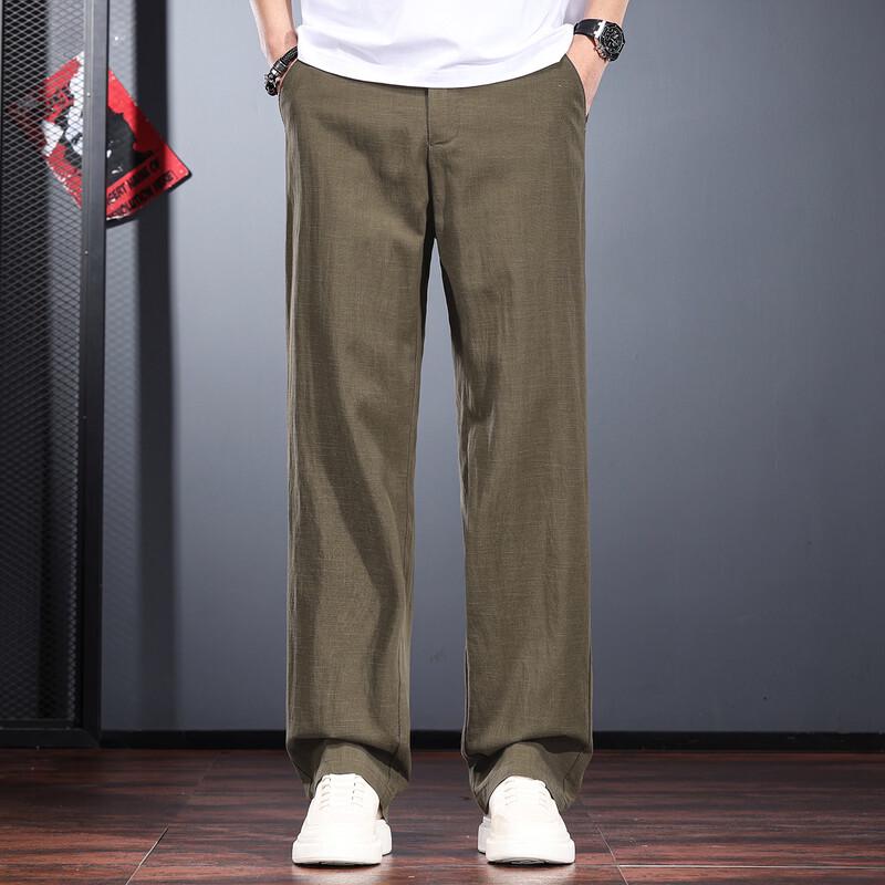 Men s Lyocell Blend Loose Straight Casual Pants 2XL