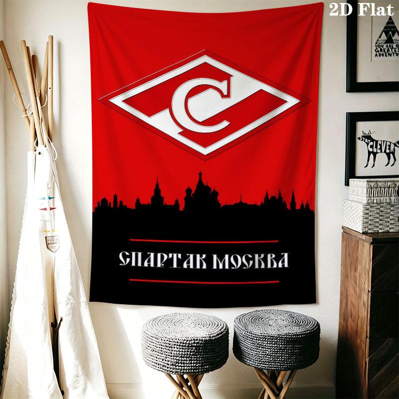 Spartak Moscow Fight Wall Hanging Printed Fabric Blanket Decorative Tapestries for Bedroom Living Room Home Decor