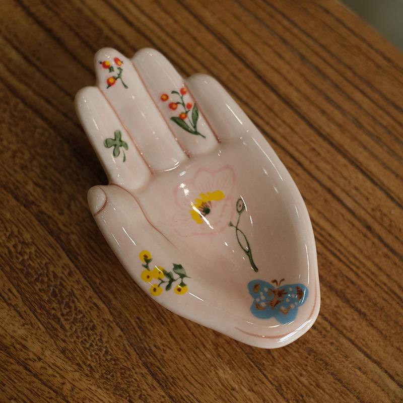 Mini Flora Handform Haus Büro Aufbewahrung Schlüssel Schmuck Zubehör Halter Keramik Ornamente Behälter Dekoration