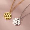Dawapara Čakra Květ života Náhrdelník Posvátná geometrie Mandala Přívěsek Amulet štěstí Šperky z nerezové oceli Novoroční dárek