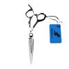 FDMS-12 6.0" Silver 440C Dimashi Hairdressing Scissors: Straight, Special Shape Shears for Barbering and Bangs.