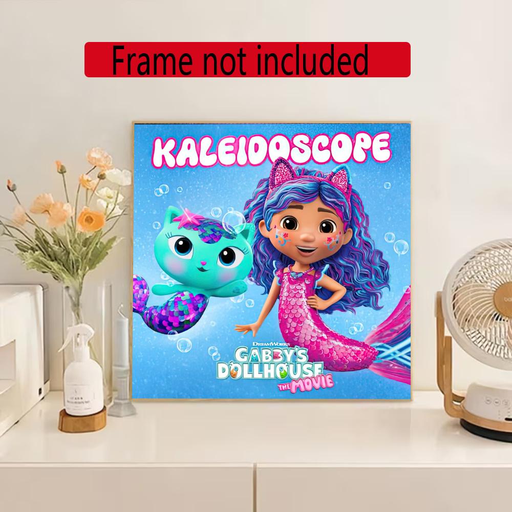 Cartoon Cute Gabbys Style 5D Diamond Painting Round Diamond Rhinestones Mosaic Diamond Embroidery Wall Paintings Rhinestones Gift Frameless
