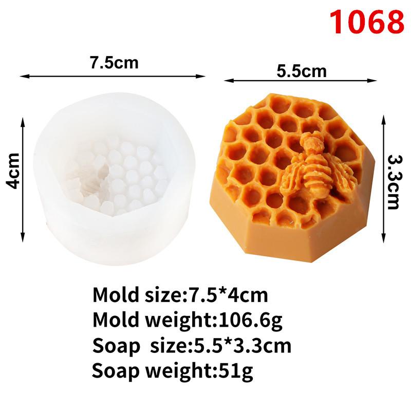 3D Bee Honeycomb Silicone Candle Mold DIY Geometric Hexagon Beehive Mold Making Beeswax Candles Soap Bees Hoenycomb Resin Mould