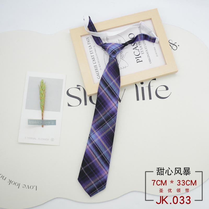 Tie Plaid Women Free Knotting Student College Style Japanese Short Uniform School Uniform Accessories Lazy