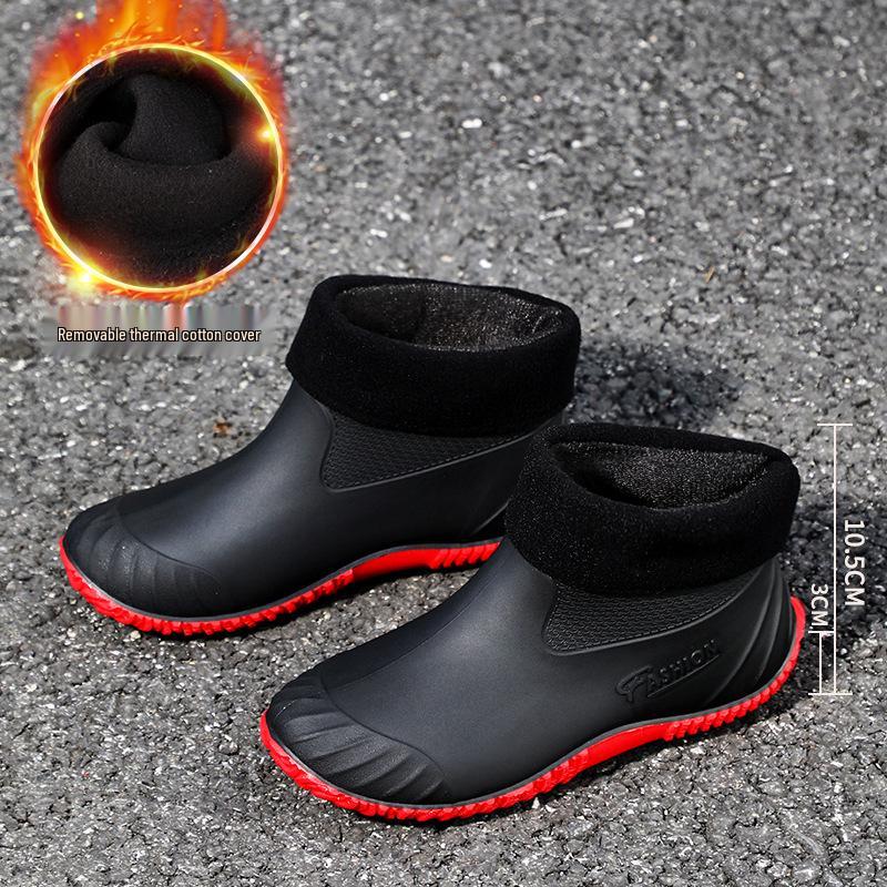 Women's Waterproof Low-Cut Korean Style Rain Boots - Fleece-Lined, Non-Slip Short Tube Fashion Shoes