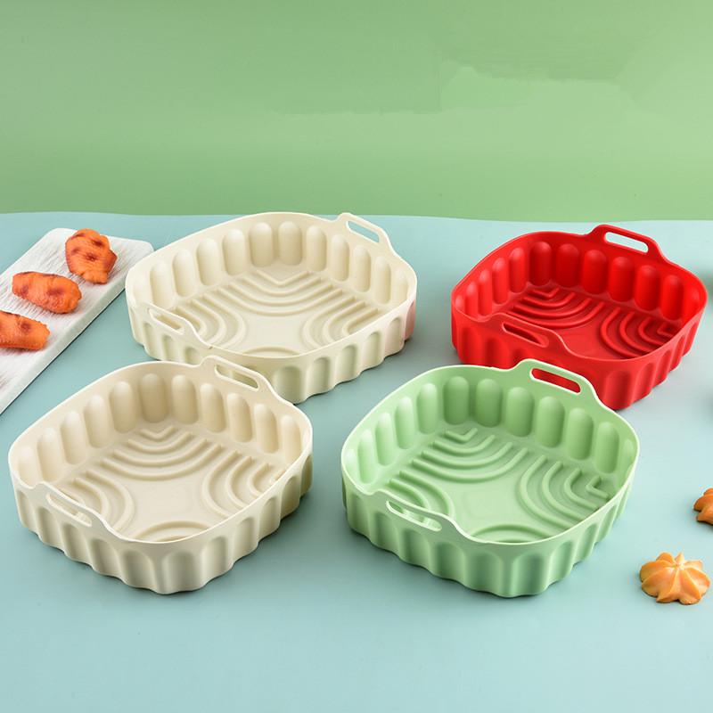 Reusable Baking Basket Air Fryer Silicone Liner Non Stick Foldable Tray Pot for Family Kitchen Use