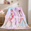 K-Pop Throw Blanket Lovely Rumi Mira Zoey Printed Fleece Blanket for Adult Quality Super Warm Blanket for Travel Picnic Home